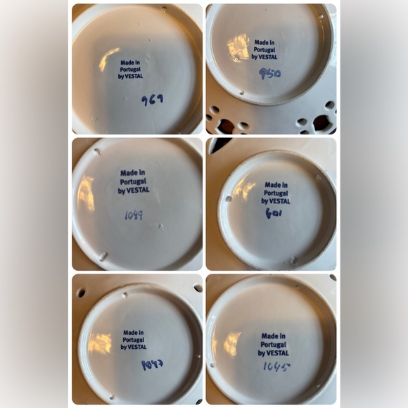 VESTAL Vintage Hand Painted Decorative Plates from Portugal set of 6 numbered - Picture 3 of 9